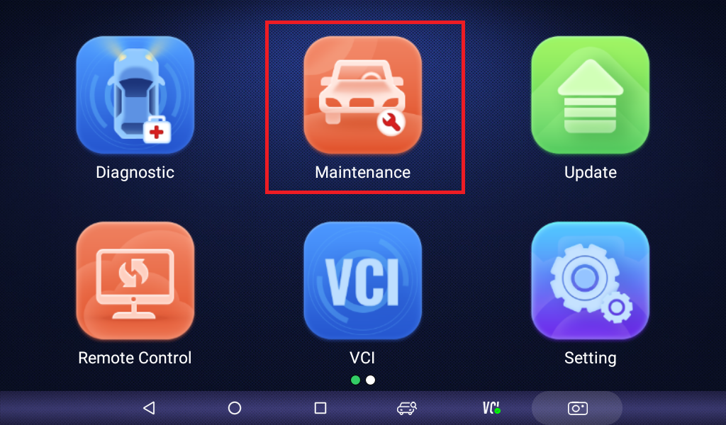 maintenance button